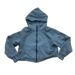 Lululemon Scuba Oversized Full Zip Hoodie Heathered Grey Cropped Sweatshirt
